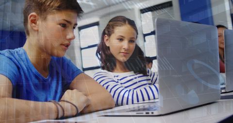 Students Engaged in Learning with Technology and Data Overlays