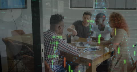 Team Meeting over Financial Data in Modern Office