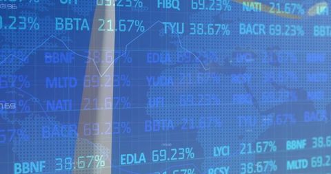 Engineer analyzing stock market and renewable energy trends