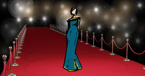 Animated Red Carpet Event with Award Trophy