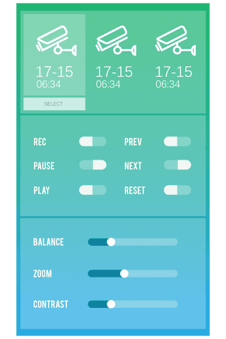 transparent security screen interface with camera icons and controls - Download Free Stock Videos Pikwizard.com