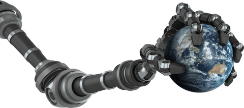 Transparent Robotic Arm Holding Globe Illustrating Global Technology - Download Free Stock Videos Pikwizard.com
