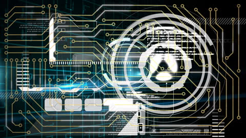 Futuristic Digital Circuit Interface Microprocessor Data Mapping