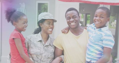 Happy African American Family Reunion with Military Mother - Download Free Stock Images Pikwizard.com