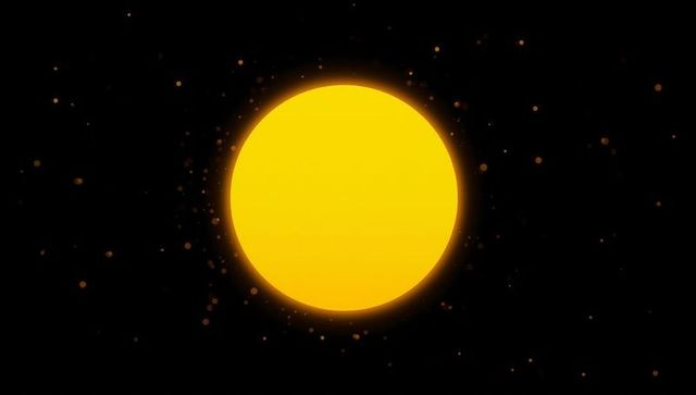 Glowing Celestial Disk with Orange Particles in Space