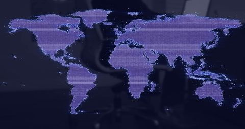 glitch world map in futuristic office setting - Download Free Stock Images Pikwizard.com