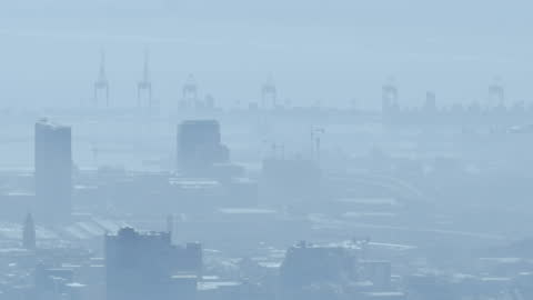 Futuristic Cityscape with Network Connections Animating