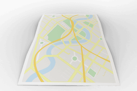 illustrated city map on transparent background with direction lines - Download Free Stock Videos Pikwizard.com