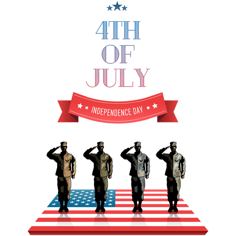 Patriotic 4th of July Independence Day Celebration on Transparent Background