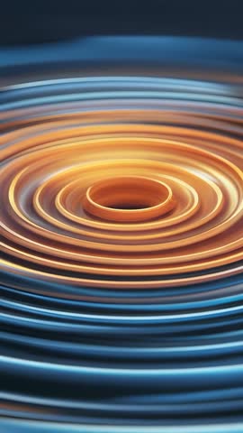 Launching Pulses: Vertical Video of Concentric Rings Pulsating in Futuristic 3D Void