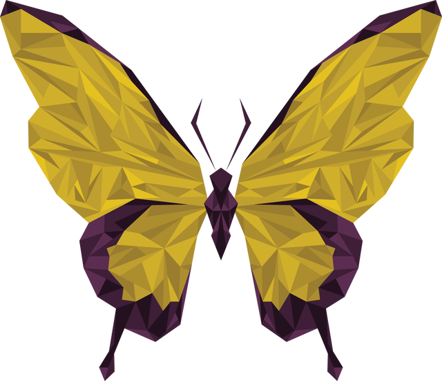 Geometric Black and Yellow Butterfly Transparent Background - Download Free Stock Videos Pikwizard.com