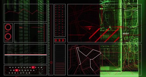 Abstract Digital Interface Over Data Servers - Download Free Stock Images Pikwizard.com