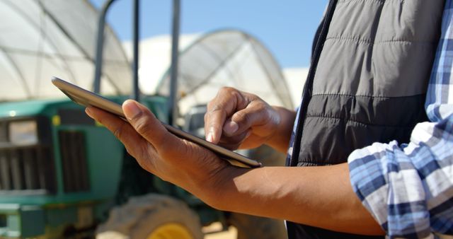 Farmer Using Digital Tablet in Field - Download Free Stock Images Pikwizard.com