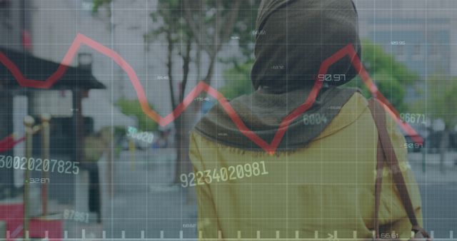 Businesswoman in Hijab Analyzing Stock Market Data Outdoor - Download Free Stock Images Pikwizard.com