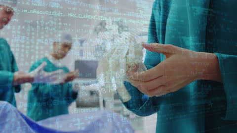 Surgeons Performing Procedure with Digital Data Overlay