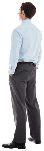 Businessman Standing with Hands in Pockets on Transparent Background