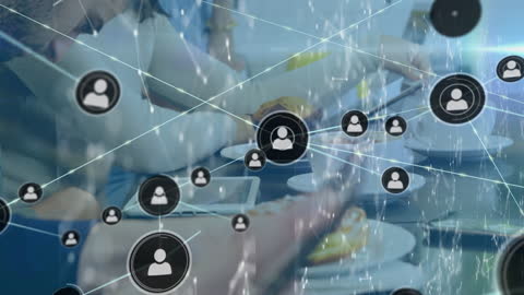 Networking Animation with Business Team Collaborating