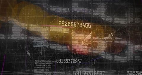 Futuristic digital interface with floating data points