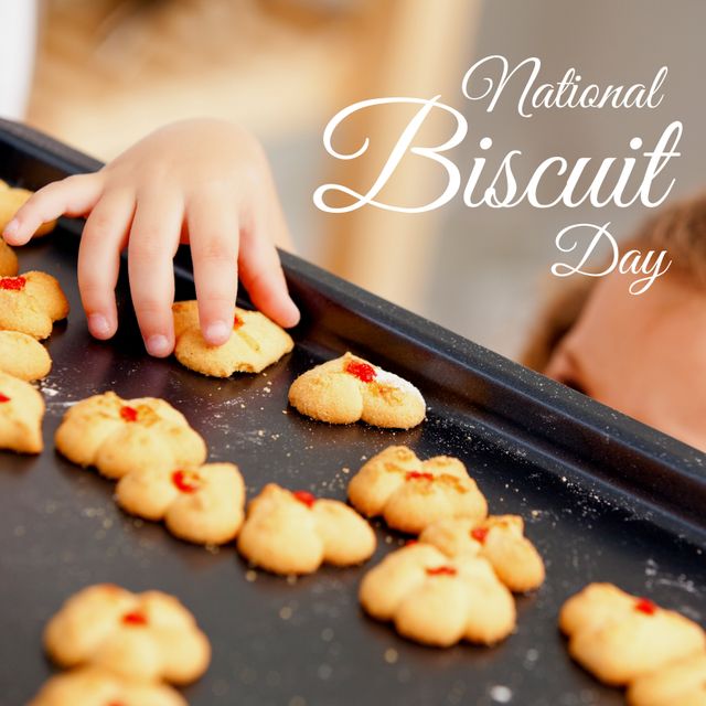 National Biscuit Day Celebration with Biscuits and Child - Download Free Stock Templates Pikwizard.com