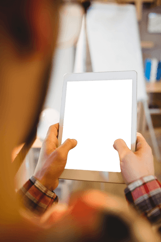 Graphic Designer Holding Transparent Tablet at Office Desk - Download Free Stock Videos Pikwizard.com