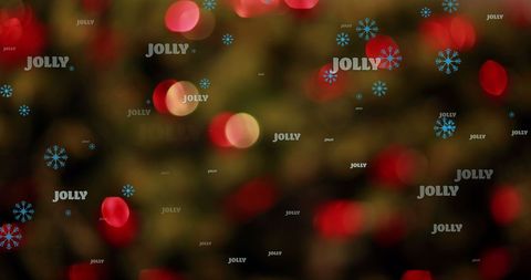 Festive Jolly Text Over Snowflakes and Holiday Lights Background - Download Free Stock Images Pikwizard.com