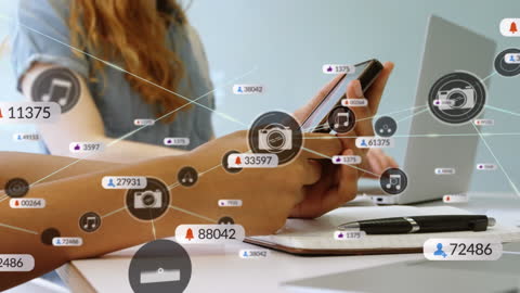 Digital Network Connections with Smartphone Use Concept