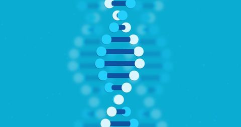 Abstract dna helix on minimalist blue background