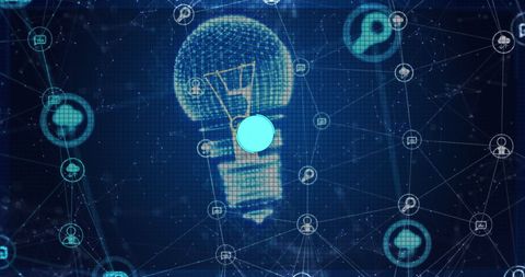 Digital Innovation with Connected Lightbulb Graphics - Download Free Stock Images Pikwizard.com
