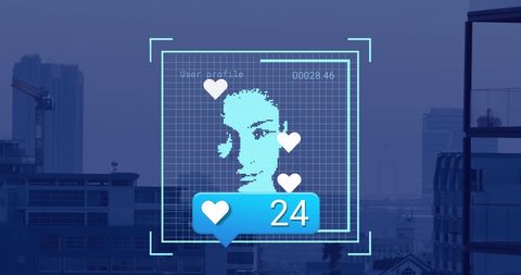 Digital Profile Interface With Likes and Woman Portrait - Download Free Stock Images Pikwizard.com
