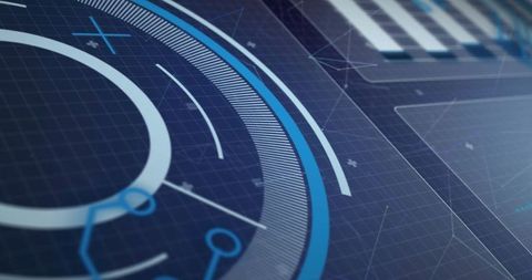 Abstract Futuristic Digital Interface with Geometric Shapes - Download Free Stock Images Pikwizard.com