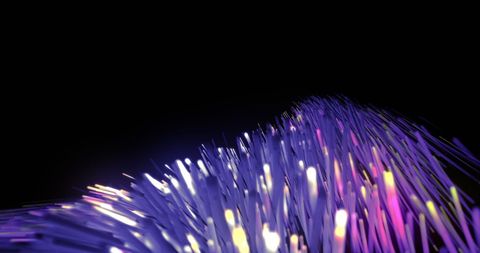 Vivid Light Trails Against Black Background for Modern Tech