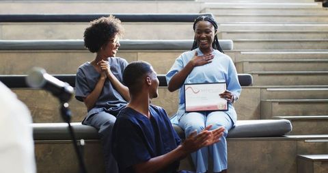 Joyful Nursing Students Celebrating Achievement