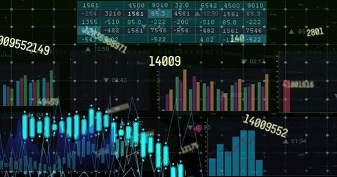 Digital Projection of Financial Data with Bar Graphs - Download Free Stock Images Pikwizard.com