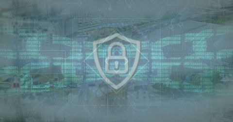 Digital Padlock with Blockchain Overlapping Cityscape - Download Free Stock Images Pikwizard.com