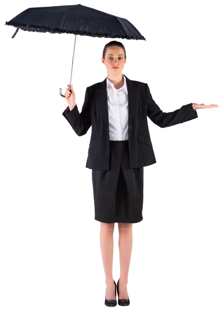 Businesswoman Holding Transparent Black Umbrella Gesturing Doubtfully - Download Free Stock Videos Pikwizard.com