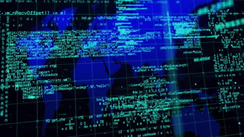 Global Finance Data Processing over World Map Animation