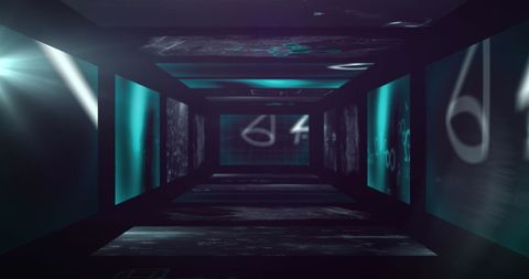 Futuristic Digital Tunnel with Glowing Numbers - Download Free Stock Images Pikwizard.com