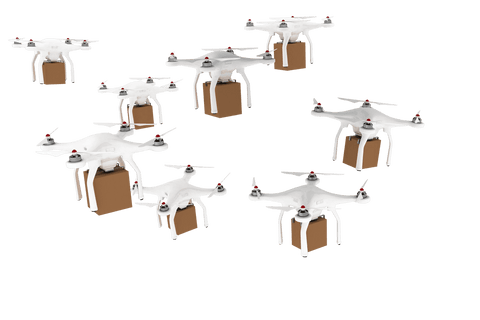 group of transparent drones carrying packages for delivery services - Download Free Stock Videos Pikwizard.com