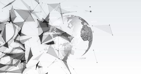 Spinning Globe and Plexus Networks in Global Technology Concept - Download Free Stock Images Pikwizard.com