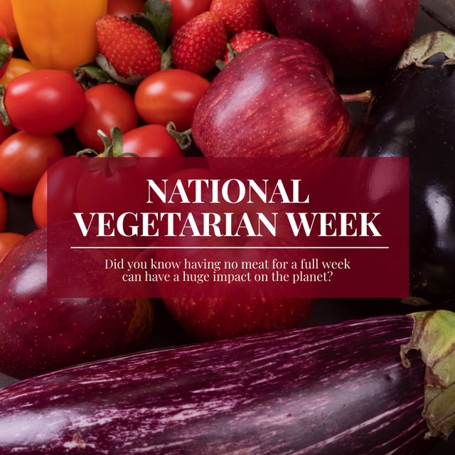 National Vegetarian Week Awareness Banner with Fresh Vegetables - Download Free Stock Templates Pikwizard.com