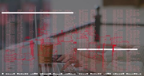 Data Processing Concept with Digital Interface Overlay