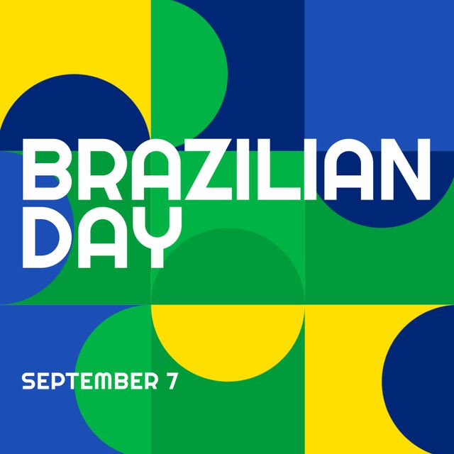 Brazilian Day Celebration Poster with Vibrant Abstract Shapes - Download Free Stock Templates Pikwizard.com