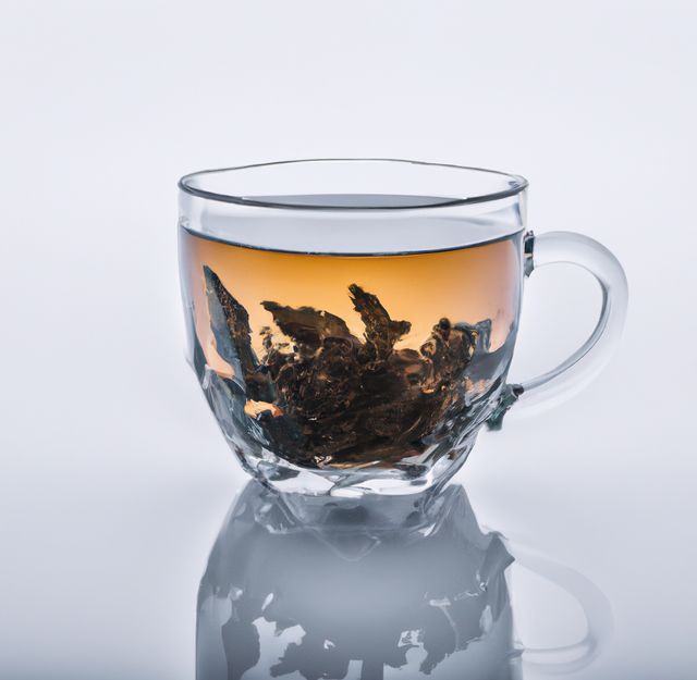 Glass cup of herbal tea with loose leaf herbs - Download Free Stock Images Pikwizard.com