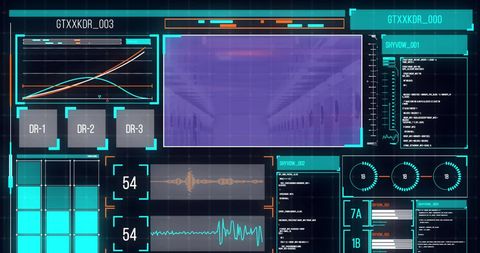 futuristic data processing interface in server room setting - Download Free Stock Images Pikwizard.com
