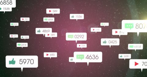 Social Media Engagement on Digital Starry Background - Download Free Stock Images Pikwizard.com