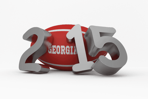 2015 Text Illustration on Transparent Background with Red Football