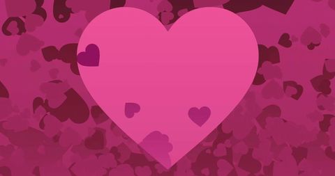 Oversized pink heart with layered heart pattern celebrating romance and valentine