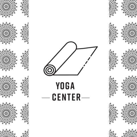 yoga center logo with decorative border on transparent background - Download Free Stock Videos Pikwizard.com