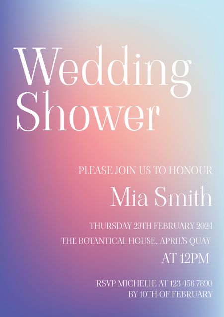 Elegant Gradient Wedding Shower Invitation Template with Serene Design - Download Free Stock Videos Pikwizard.com