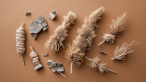 Natural rustic arrangement with tumbleweed and botanical elements